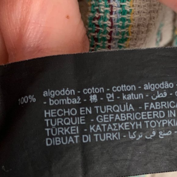 Zara Woman Cotton The Beth Rustic Kimono Jacket Striped Pockets Tie Belt Size S - Picture 16 of 16